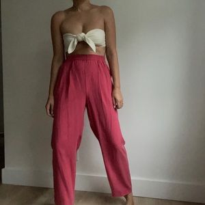 Vintage silk rose trousers